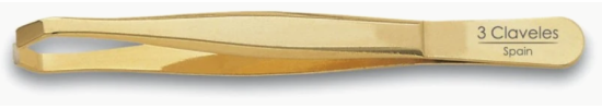 Pinza Depilar Cangrejo Dorada 9 cm