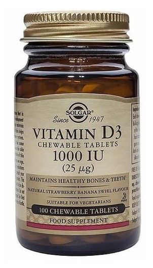 Solgar Vitamin D3 1000 IE kaubare 100 Tabletten