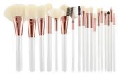 White &amp; Ecru Makeup Brushes Set 18 Stück