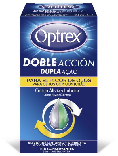 Optrex Tropfen mit doppelter Wirkung f&uuml;r juckende trockene Augen Multidose 10 ml